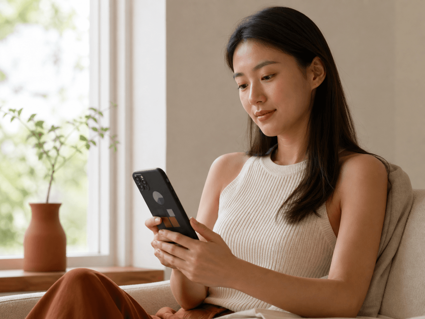 Woman reviewing her personalised appearance report