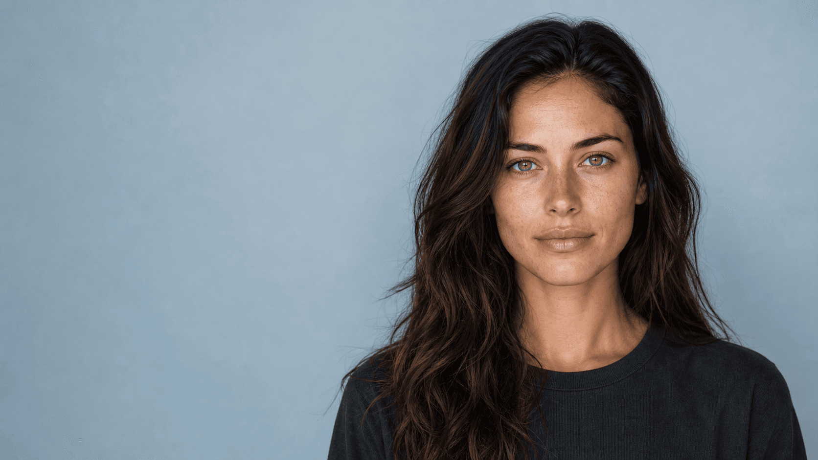 Editorial portrait showing natural skin texture